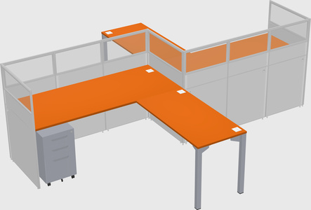 L-shape cubicles