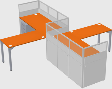 L-shape cubicles