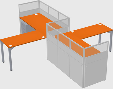 L-shape cubicles