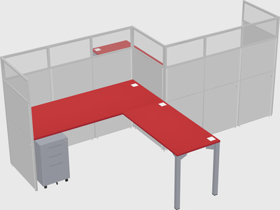 L-shape cubicles