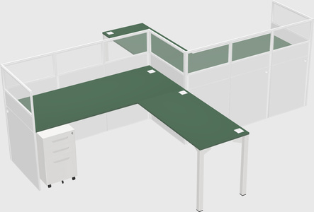 L-shape cubicles