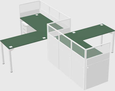 L-shape cubicles
