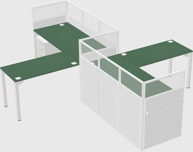 L-shape cubicles