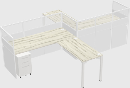 L-shape cubicles