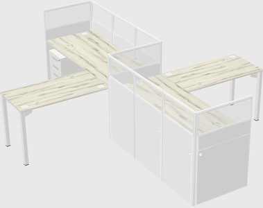 L-shape cubicles
