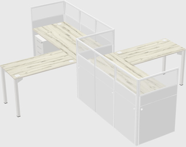 L-shape cubicles