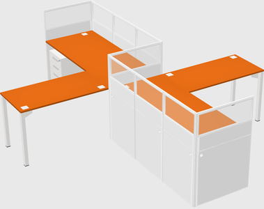 L-shape cubicles