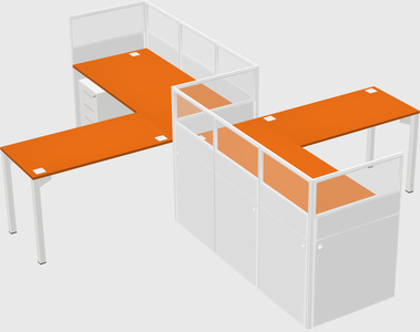 L-shape cubicles