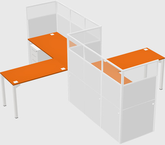 L-shape cubicles