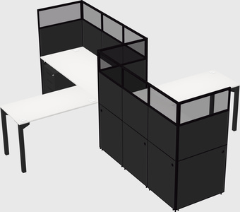 L-shape cubicles