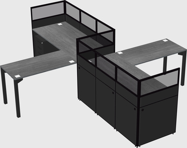 L-shape cubicles