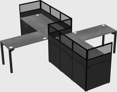 L-shape cubicles