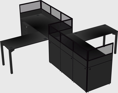 L-shape cubicles