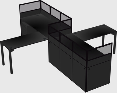 L-shape cubicles