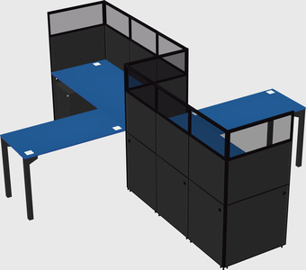 L-shape cubicles