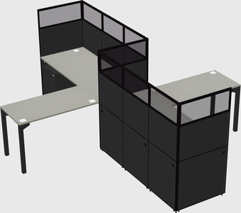 L-shape cubicles