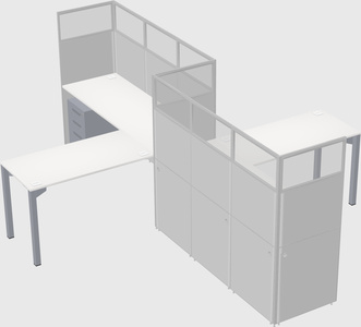 L-shape cubicles