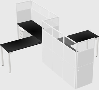 L-shape cubicles