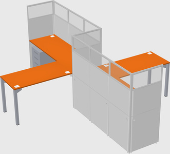 L-shape cubicles