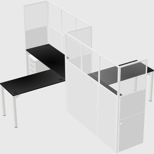L-shape cubicles