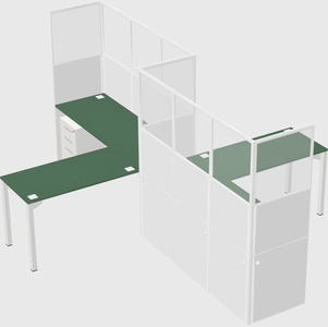 L-shape cubicles
