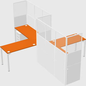 L-shape cubicles