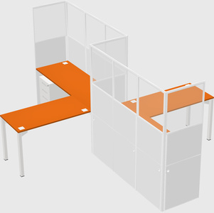 L-shape cubicles