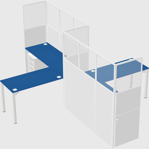 L-shape cubicles