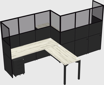 L-shape cubicles