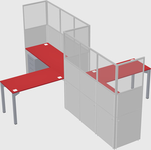 L-shape cubicles