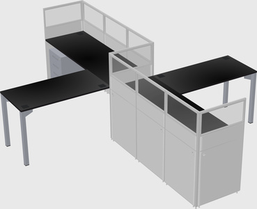 L-shape cubicles