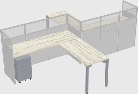 L-shape cubicles