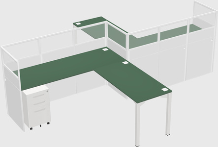 L-shape cubicles