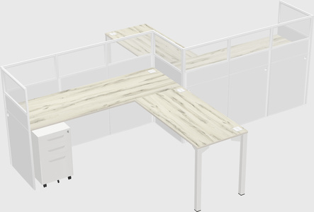 L-shape cubicles