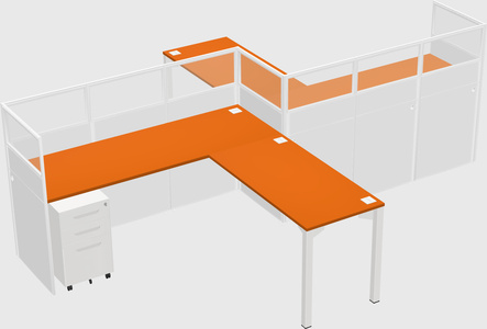 L-shape cubicles