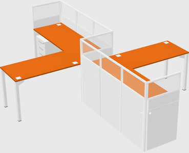 L-shape cubicles