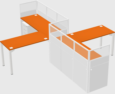 L-shape cubicles