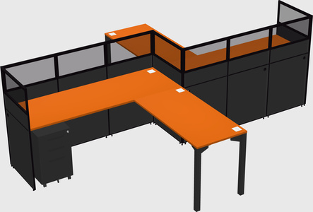 L-shape cubicles