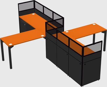 L-shape cubicles