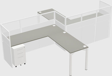 L-shape cubicles