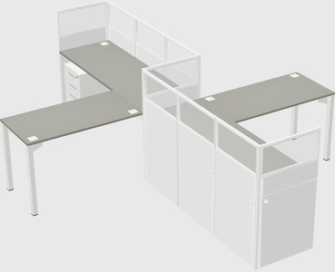 L-shape cubicles