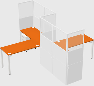 L-shape cubicles
