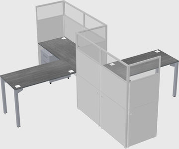 L-shape cubicles