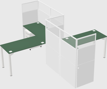 L-shape cubicles