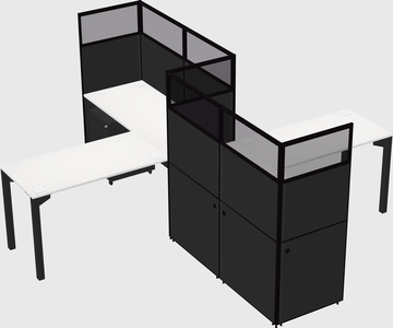 L-shape cubicles