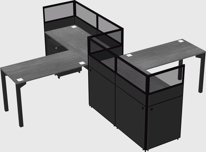 L-shape cubicles