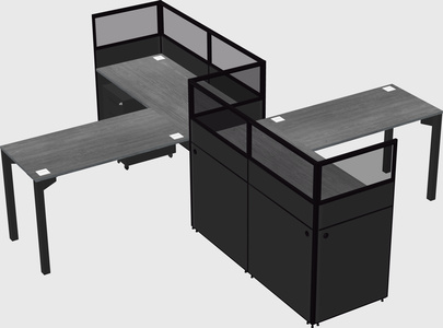 L-shape cubicles