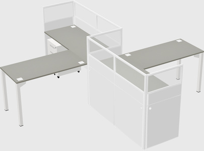L-shape cubicles