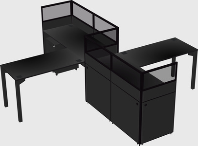 L-shape cubicles