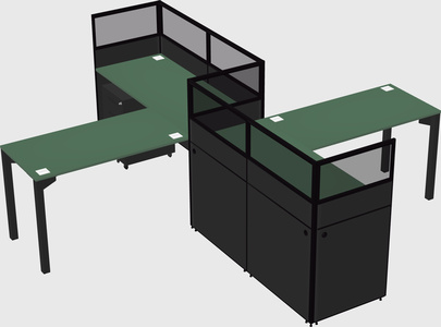 L-shape cubicles